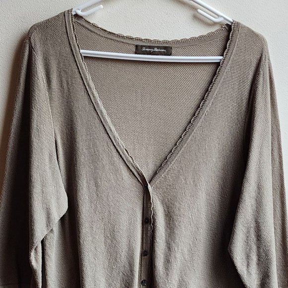 Tommy Bahama Tan Cardigan Sweater - Picture 4 of 13